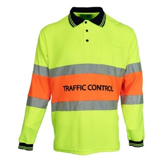 Workit 5004TC Traffic Control Long Sleeve Poly Cotton Poly Taped Shirt:Yellow/Orange